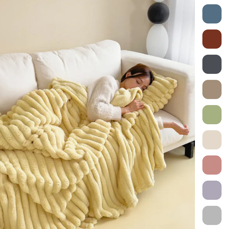 CloudSoft Faux Fur Throw Blanket — Plush Bubble Velvet Winter Blanket