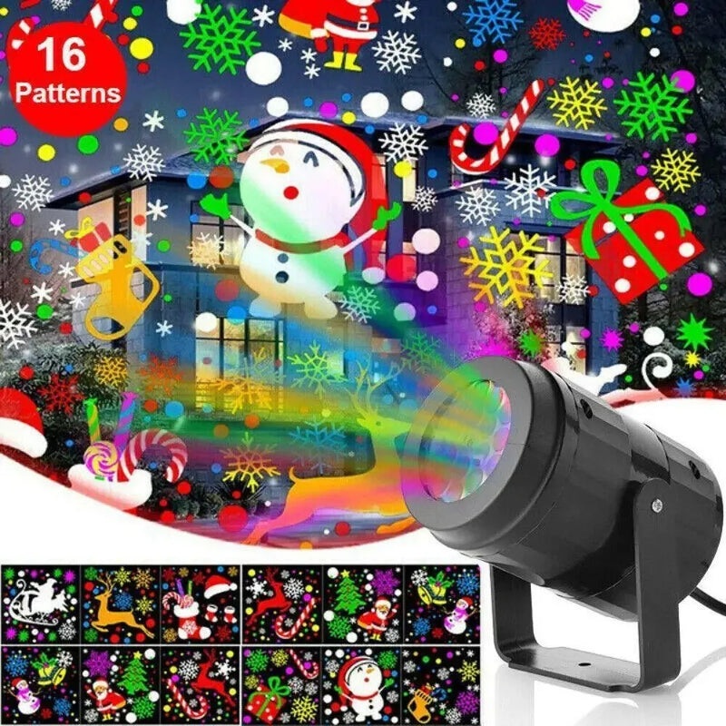 SnowGlow Christmas Projector Light — Rotating Snowflake Holiday Display