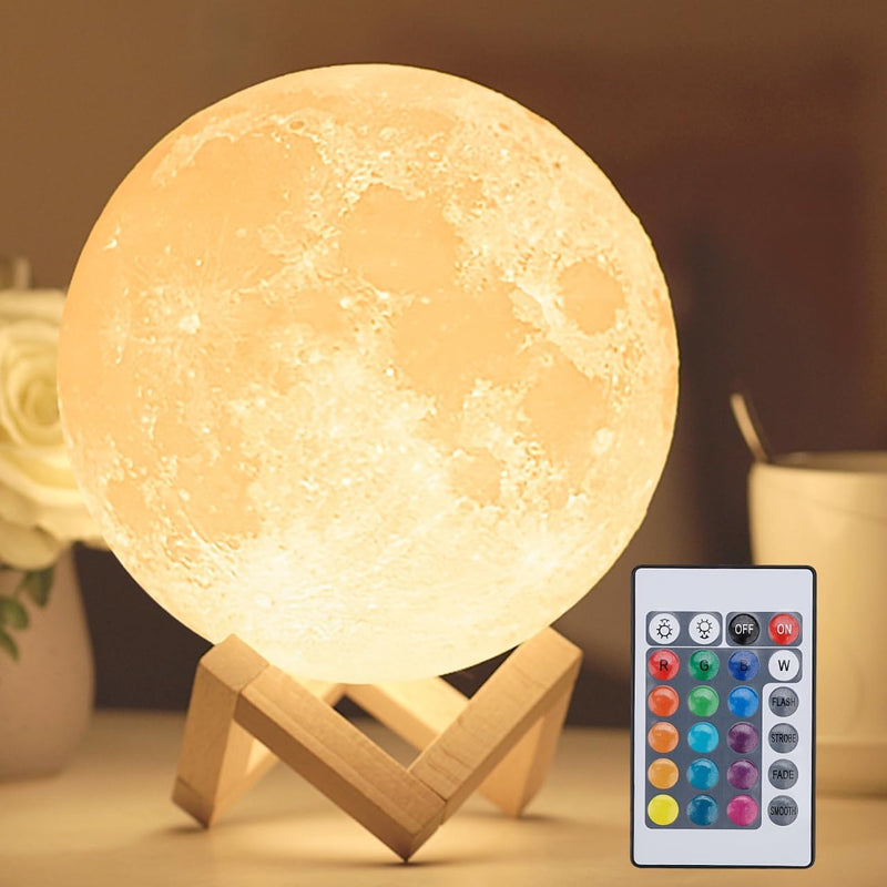 LunaGlow 16-Color Moon Lamp with Remote
