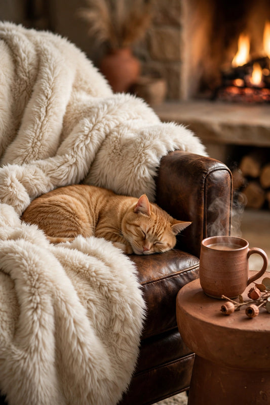 CloudSoft Faux Fur Throw Blanket — Plush Bubble Velvet Winter Blanket